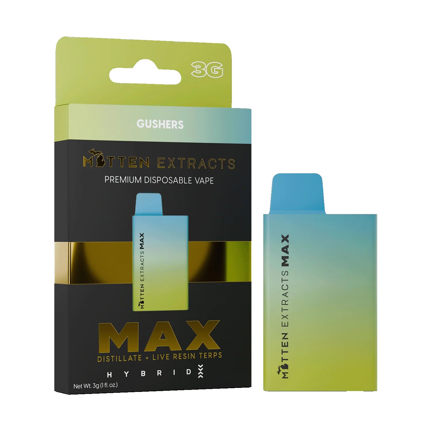 mitten extracts max disposable gushers 3g (hybrid) mitten extracts max disposable gushers 3g (hybrid)