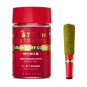 mitten extracts minis infused pre rolls 3.5g 5 pack strawberry cough