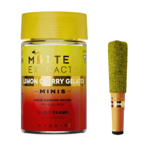 mitten extracts minis infused pre rolls 5 pack lemon cherry gelato