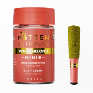 mitten extracts minis infused pre rolls 5 pack watermelon z